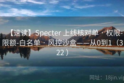 【速读】Specter 上线核对单 · 权限-限额-白名单 · 风控沙盒——从0到1（322 ）
