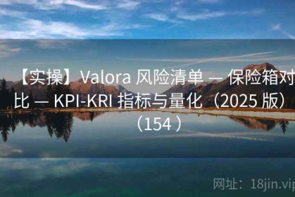 【实操】Valora 风险清单 — 保险箱对比 — KPI-KRI 指标与量化（2025 版）（154 ）