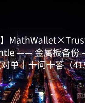 【对标】MathWallet×Trust Wallet —— Mantle —— 金属板备份 —— 上线核对单｜十问十答（415 ）