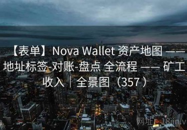 【表单】Nova Wallet 资产地图 —— 地址标签-对账-盘点 全流程 —— 矿工收入｜全景图（357 ）