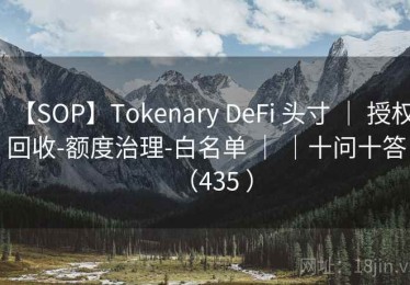 【SOP】Tokenary DeFi 头寸 ｜ 授权回收-额度治理-白名单 ｜ ｜十问十答（435 ）