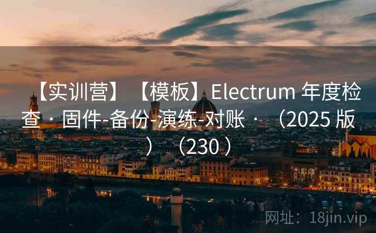 【实训营】【模板】Electrum 年度检查 · 固件-备份-演练-对账 · (2025 版)(230 ) 【实训营】【模板】Electrum 年度检查 · 固件-备份-演练-对账 · (2025 版)(230 )