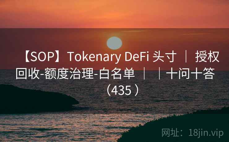 【SOP】Tokenary DeFi 头寸 ｜ 授权回收-额度治理-白名单 ｜ ｜十问十答（435 ）